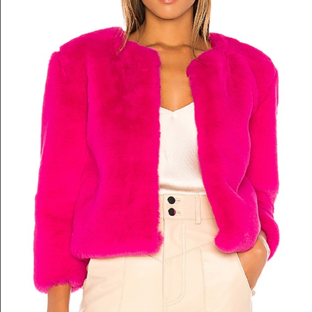 Central Park West Hot Pink Fur Coat